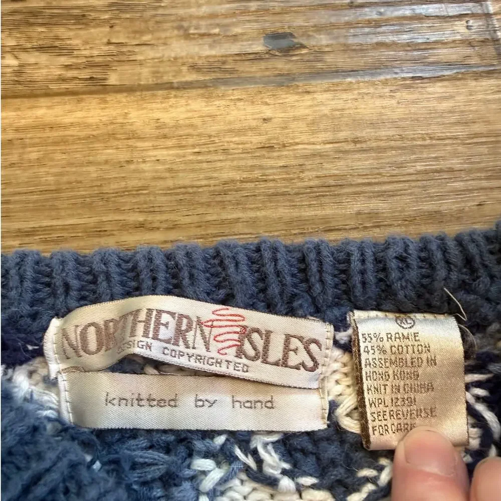 Vintage Northern Isles Hand Knit Aztec Sweater